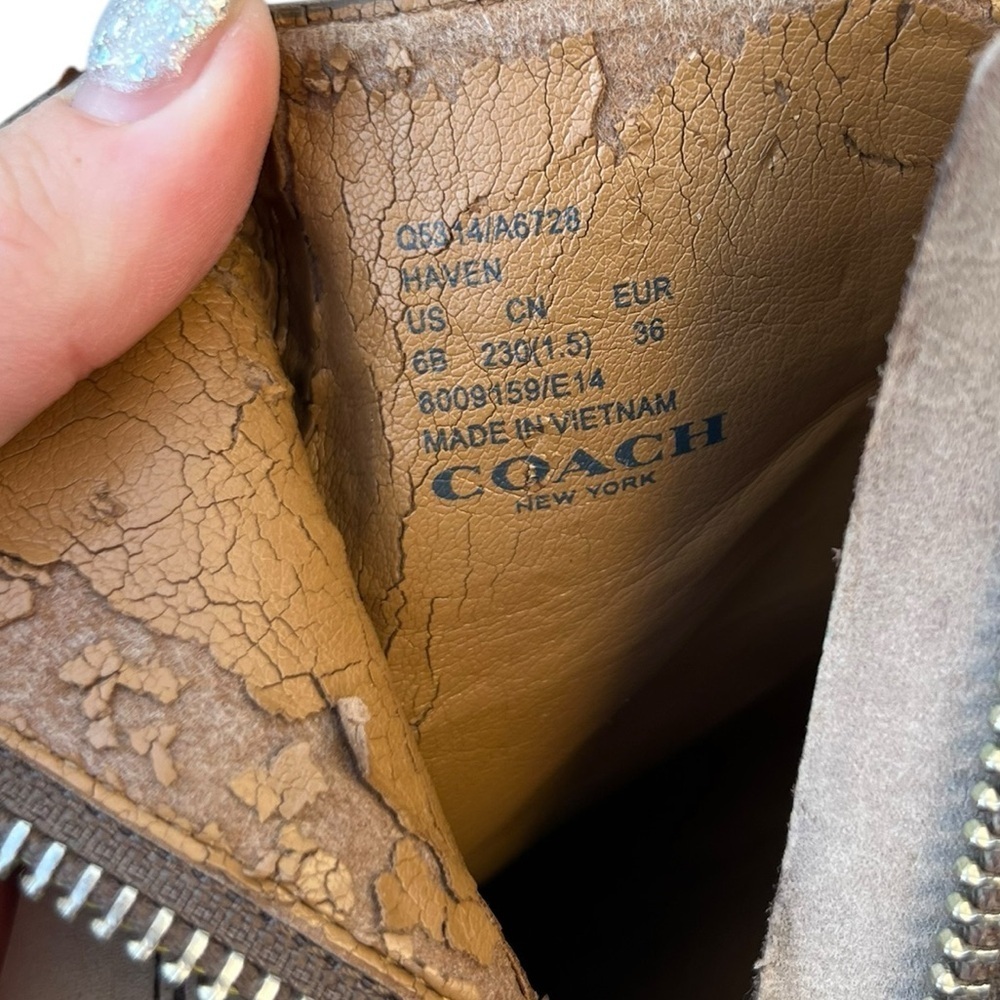 Coach Haven Tan Leather Studded Ankle Booties- Size 6B - Picture 8 of 14